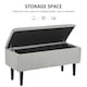 image 3 of HOMCOM 15" Ottoman Storage Box with Wooden Legs and 47L Storage Capacity, Grey
