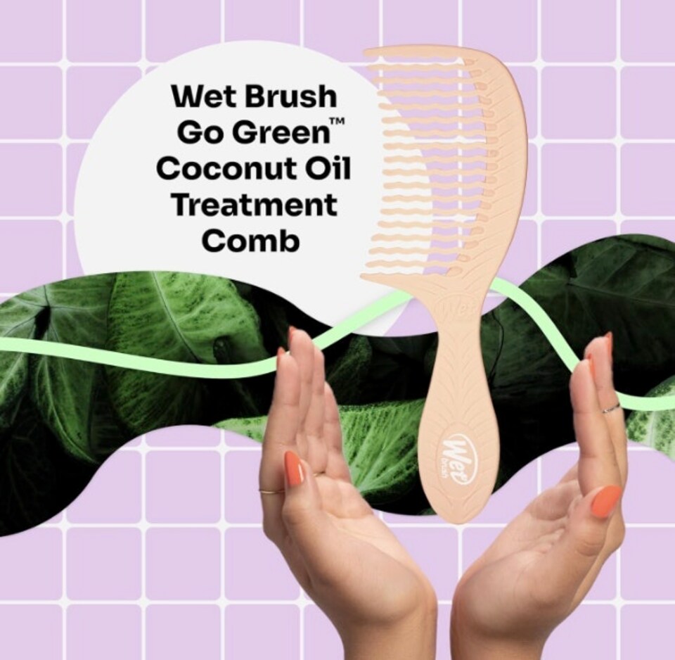 image 1 of WetBrush Go Green Treatment Comb, Coconut Oil, Beige