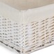 image 5 of Set of 3 White Wash Storage Basket with Lining | White | White | Not provided
