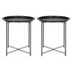 image 1 of Harbour Housewares Round Steel Tray Tables - Matt Black - Pack of 2