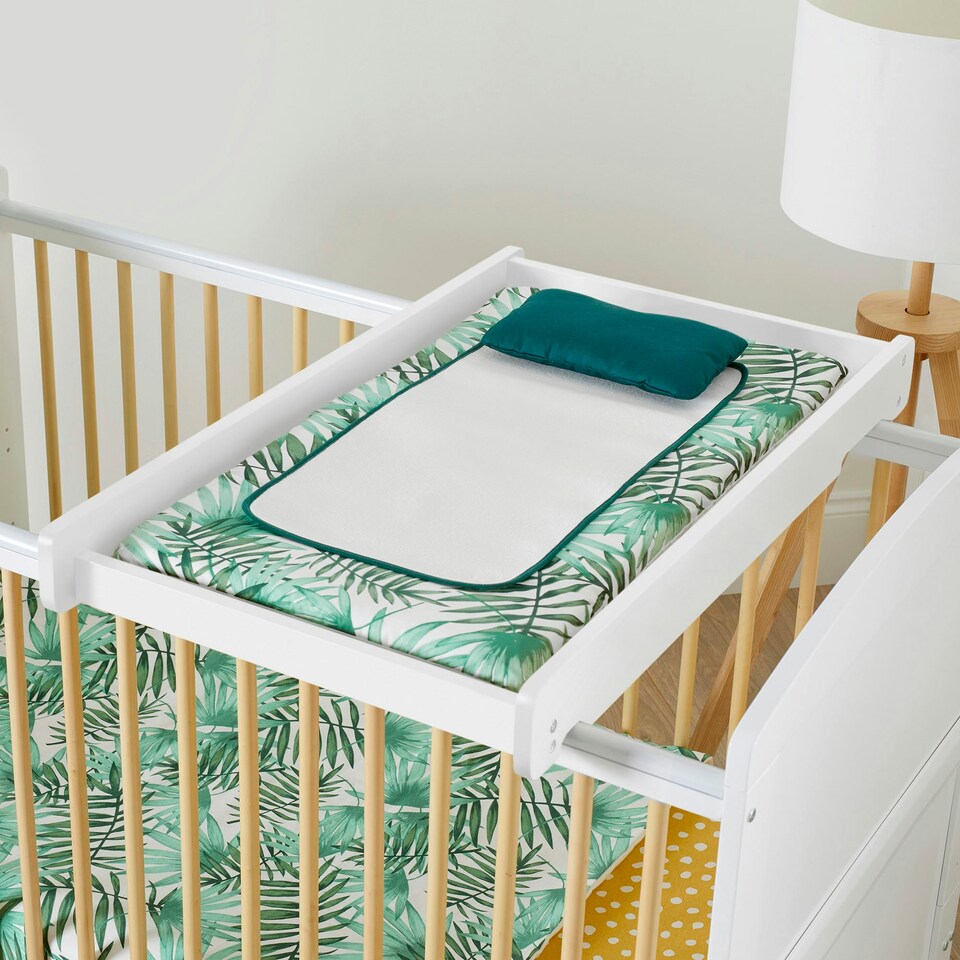 image 1 of Coleby Universal Cot Top Changer - Suitable from Birth to 12 Months, Fits Most Cots, Simple Velcro Installation, Smooth Wipe-Clean Surface (White)