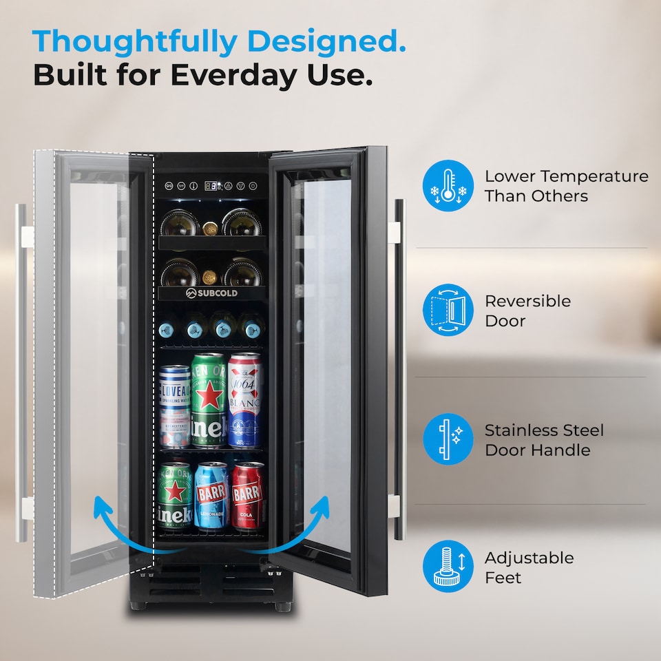 image 1 of Subcold Integra30 Integrated Wine and Drinks Cooler 58 Litre Net Capacity