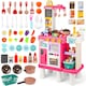 image 1 of Large Kitchen Playset for Kids (Pink) - Pretend Cooking Toy Gift for Boys & Girls