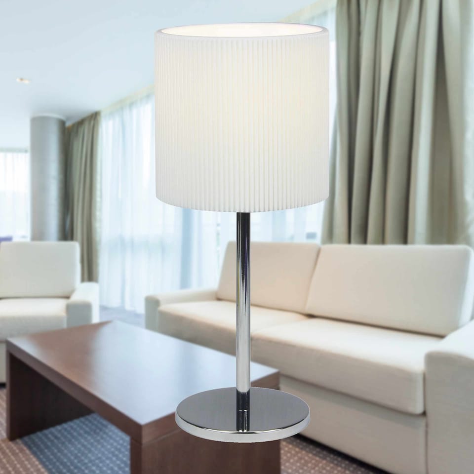 image 1 of White Pleated 15cm Table Lamp Shade | White | Small | 1