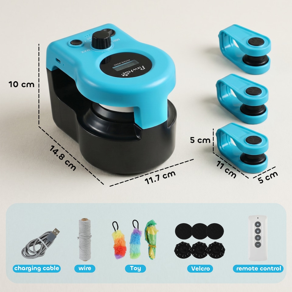 image 1 of PawHut Automatic & Remote Control Interactive Cat Toy DIY Track Mouse Sound