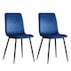 image 3 of Dining Chairs Velvet Fabric Lexi Set of 4 Blue by MCC