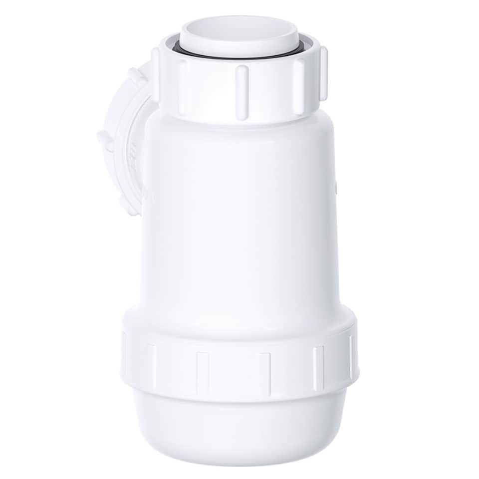 image 1 of SPARES2GO Waste Bottle Trap 38mm Shallow Bathroom Kitchen Sink Basin Bidet Urinal Seal (32mm 1.25")
