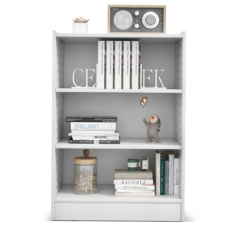 image 1 of COSTWAY 3 Tier Bookcase Floor Standing Open Bookshelf Bedroom Modern Display Cabinet