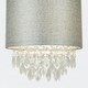 image 4 of First Choice Lighting Set of 2 Sparkle Grey Faux Silk Jewelled Easy Fit Light Shades Grey | Clear