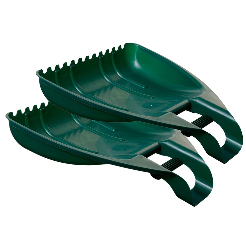 image 1 of Garden Leaf Grabber Scoops  Large Heavy Duty Green Debris Scoops With Handles | Green | Green | 1
