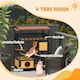 image 3 of PawHut Outdoor Cat House w/ Suspension Bridge, Houses, Balcony