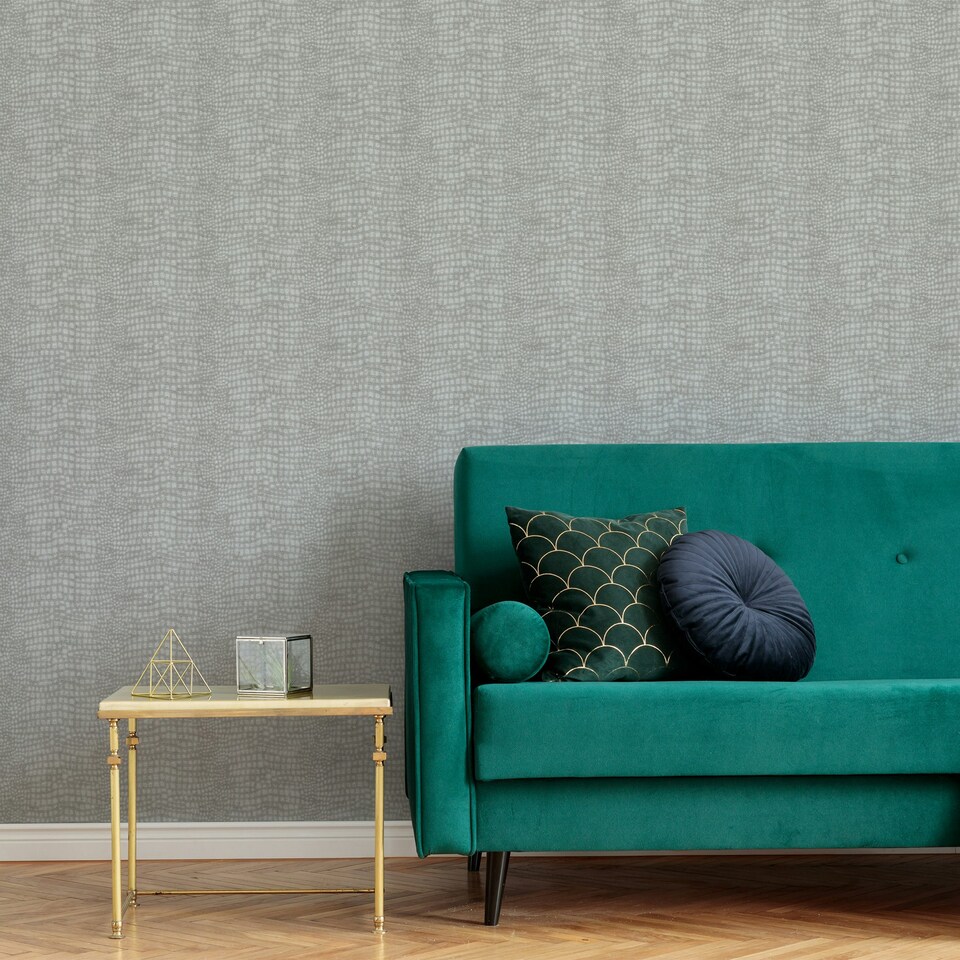 image 1 of Superfresco Easy Crocodile Grey Wallpaper | Grey | Grey | 10m Length x 52cm Width