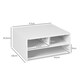 image 7 of HOMCOM Desktop Printer Stand with 3 Open Compartments, Desk Organiser, White