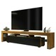image 3 of Stylish Oak & Black TV Unit 200cm – Matt Finish with Glass Elements Multi