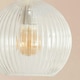 image 2 of ValueLights Maddison Clear Ribbed Glass Globe Easy Fit Pendant Lamp Shade with LED Bulb Multi