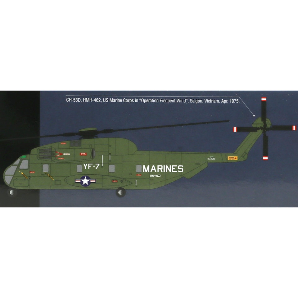 image 1 of Academy USMC CH-53D Operation Frequent Wind Helicopter Model Kit Scale 1-72