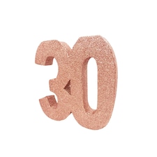 Creative Party Number 30 Glitter Table Decoration - Rose Gold - One Size