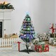 image 2 of HOMCOM 3ft Artificial Prelit Christmas Tree, Snow Xmas Tree w/ Fiber Optic