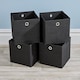 image 2 of Foldable Canvas Storage Folding Box Fabric Cube Cloth Bag 4 Piece Set | Black