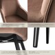 image 5 of Dining Chair Marilyn - with armrests, padded, velvet look, black steel legs - Set of 2 Brown | Brown/Black
