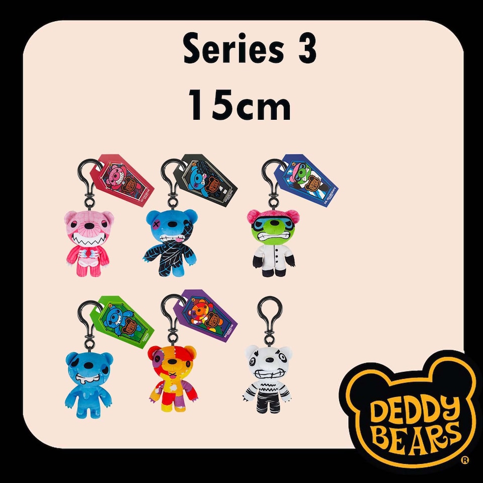 image 1 of vfm-estore Deddy Bears Mystery Bag Soft Toy 15cm x 8cm - Halloween Plush with Bag Clip