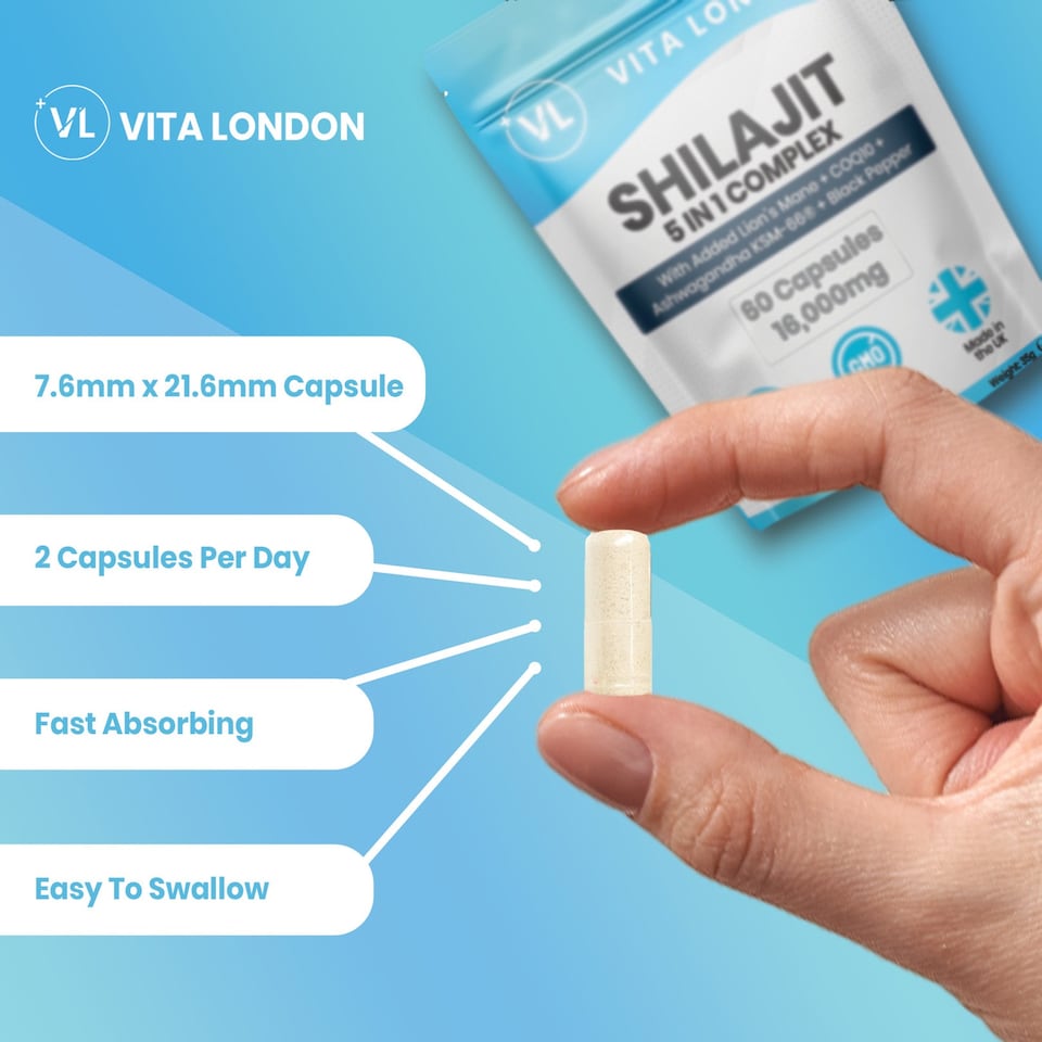 image 1 of Himalayan Shilajit Capsules - 5 In 1 Complex - 16,000mg - 60 Capsules