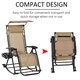image 3 of Outsunny Folding Recliner Chair Outdoor Lounge Rocker Zero-Gravity Seat