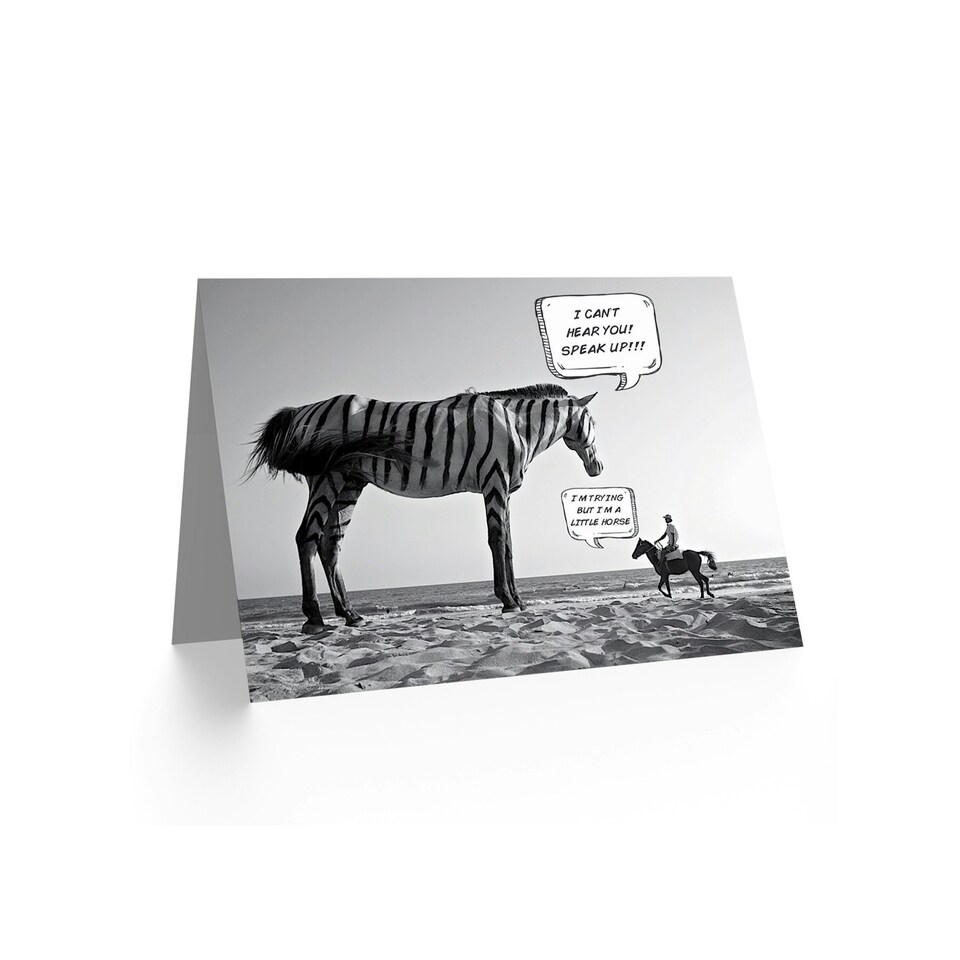 image 1 of Zebra Horse Pun Speech Bubble Joke Funny Birthday Card
