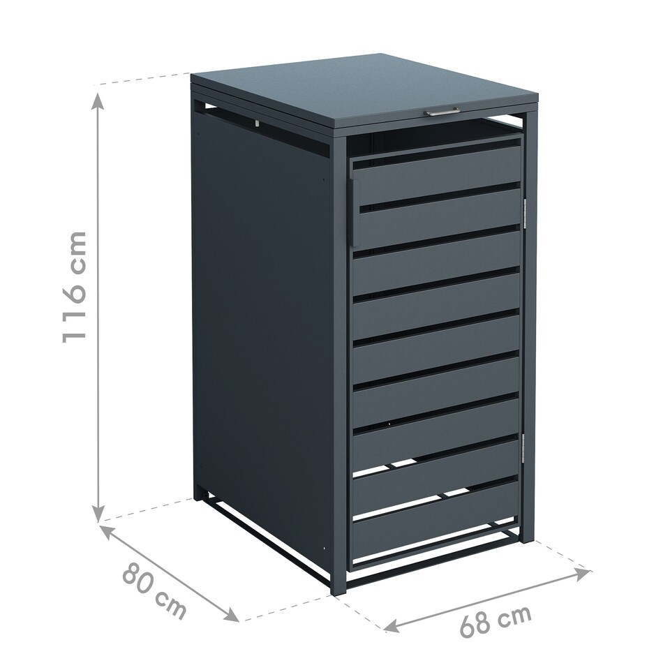 image 1 of Trimetals Single 240L Wheelie Bin Store Anthracite Grey Grey