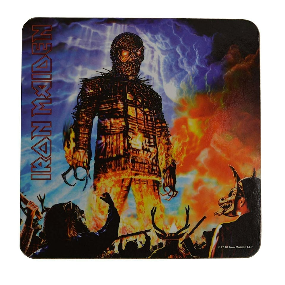 Iron Maiden Single Cork Coaster: Wicker Man - IMCOAST01D