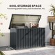image 3 of Outsunny 400L Garden Storage Box Waterproof Metal Outdoor Storage Box with Lockable Lid, Storage Container Furniture Deck Box, 124 x 66 x 72 cm, Dark Grey