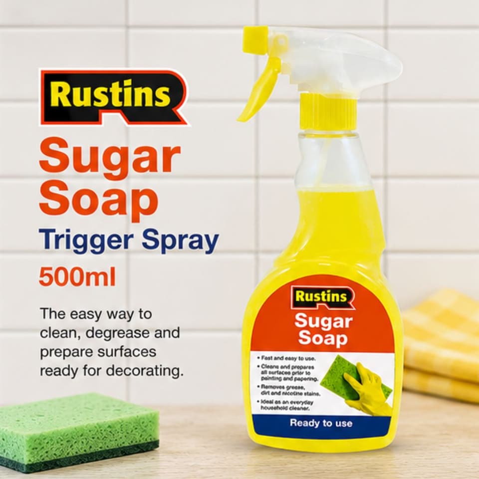 image 1 of Rustins Ready to Use Sugar Soap 500ml Trigger Spray | Yellow | 1