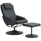 image 1 of HOMCOM Swivel Armchair with Footstool and Adjustable Backrest Black