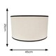 image 4 of ValueLights Eva Natural Linen Fabric Black Trim Large Light Shade | Cream