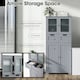 image 7 of COSTWAY Bathroom Storage Cabinet Floor Organizer Grey Grey