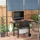 image 2 of Outsunny Charcoal Grill BBQ Trolley  Adjustable Charcoal Height & Thermometer
