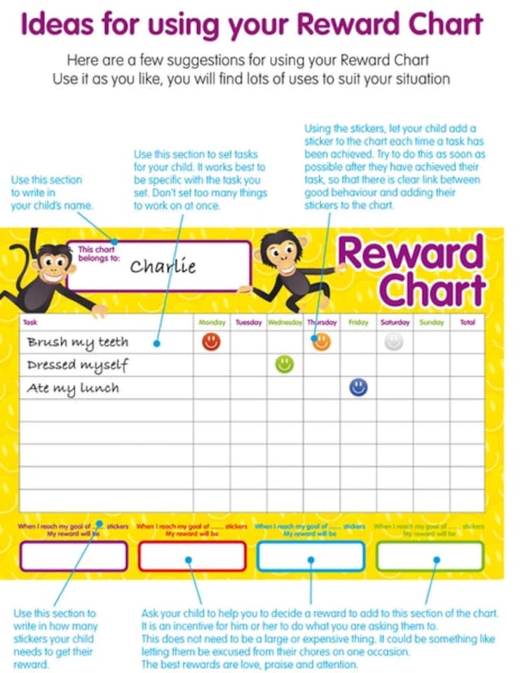 image 1 of Pack of 4 Reward Chart with 252 Stickers