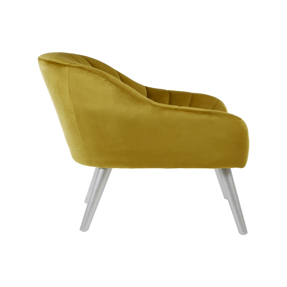 image 1 of Interiors by Premier Mustard Fabric Armchair, Cozy Velvet Armchair, Dining Chair for Living Room, Home, Accent Arm Chair
