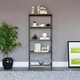 image 5 of Vida Designs Brooklyn 5 Tier Bookcase Industrial Style Display Storage, Dark Wood
