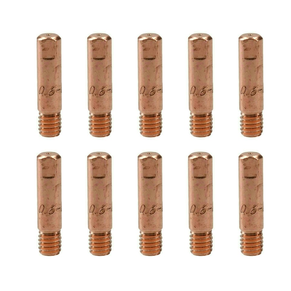image 1 of 0.6mm Mig Welding Welder Round Contact Tips for MB15 Euro Torches 10pk