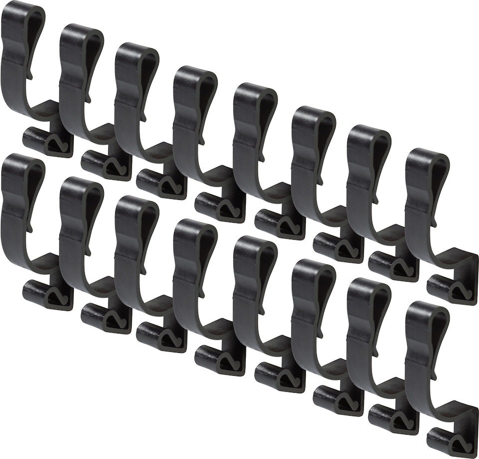 image 1 of Xmas Haus Large Gutter Hooks Pack of 16 Black