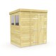 image 1 of 7 x 4 Feet Pent Security Shed - Double Door - Wood - L118 x W214 x H201 cm Brown
