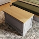 image 2 of Faire Ottoman Blanket Box in Dove Grey with Oak Top Grey