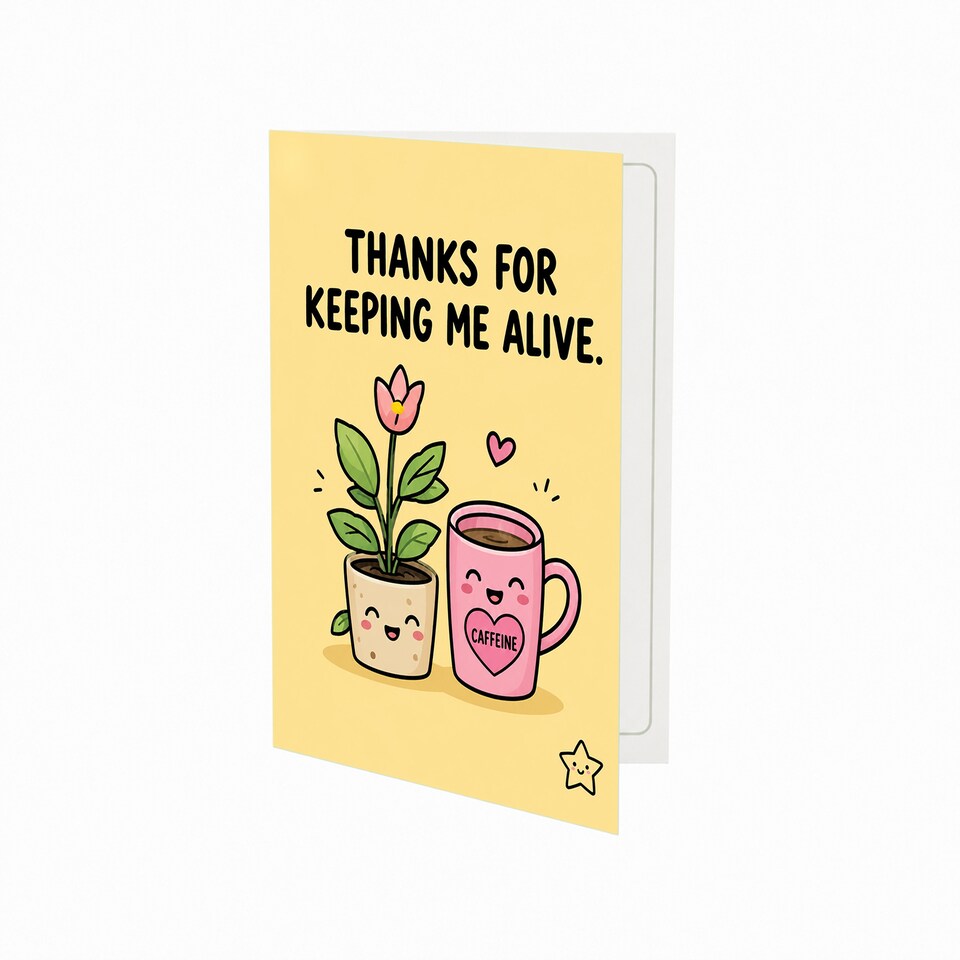 image 1 of Thanks for Keeping Me Alive Open Greeting Card