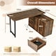 image 8 of COSTWAY L-Shaped Desk Reversible Corner Computer Desk Coffee Brown