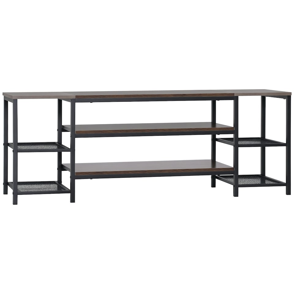 image 1 of HOMCOM TV Unit Cabinet for TVs up to 60 Inches with Shelves Brown and Grey