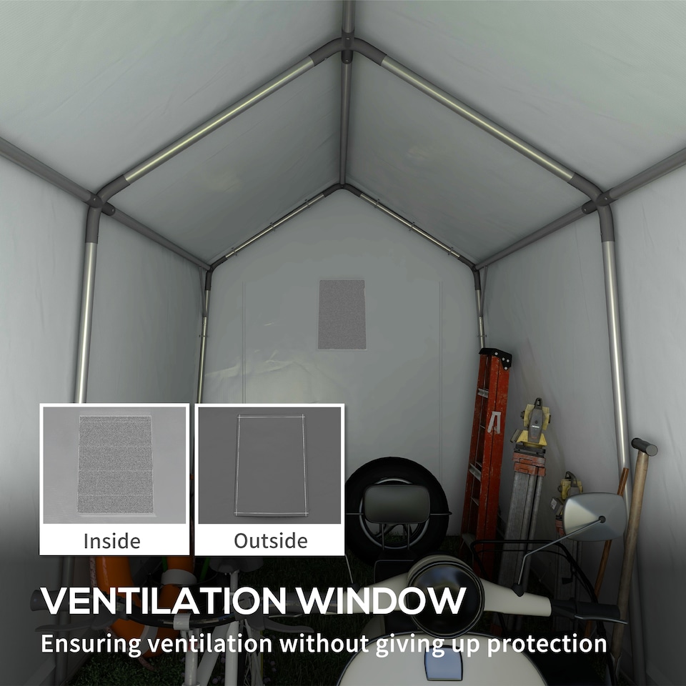 image 1 of Outsunny 2.1 x 3.6(m) Portable Shed, Waterproof and Heavy Duty Dark Grey
