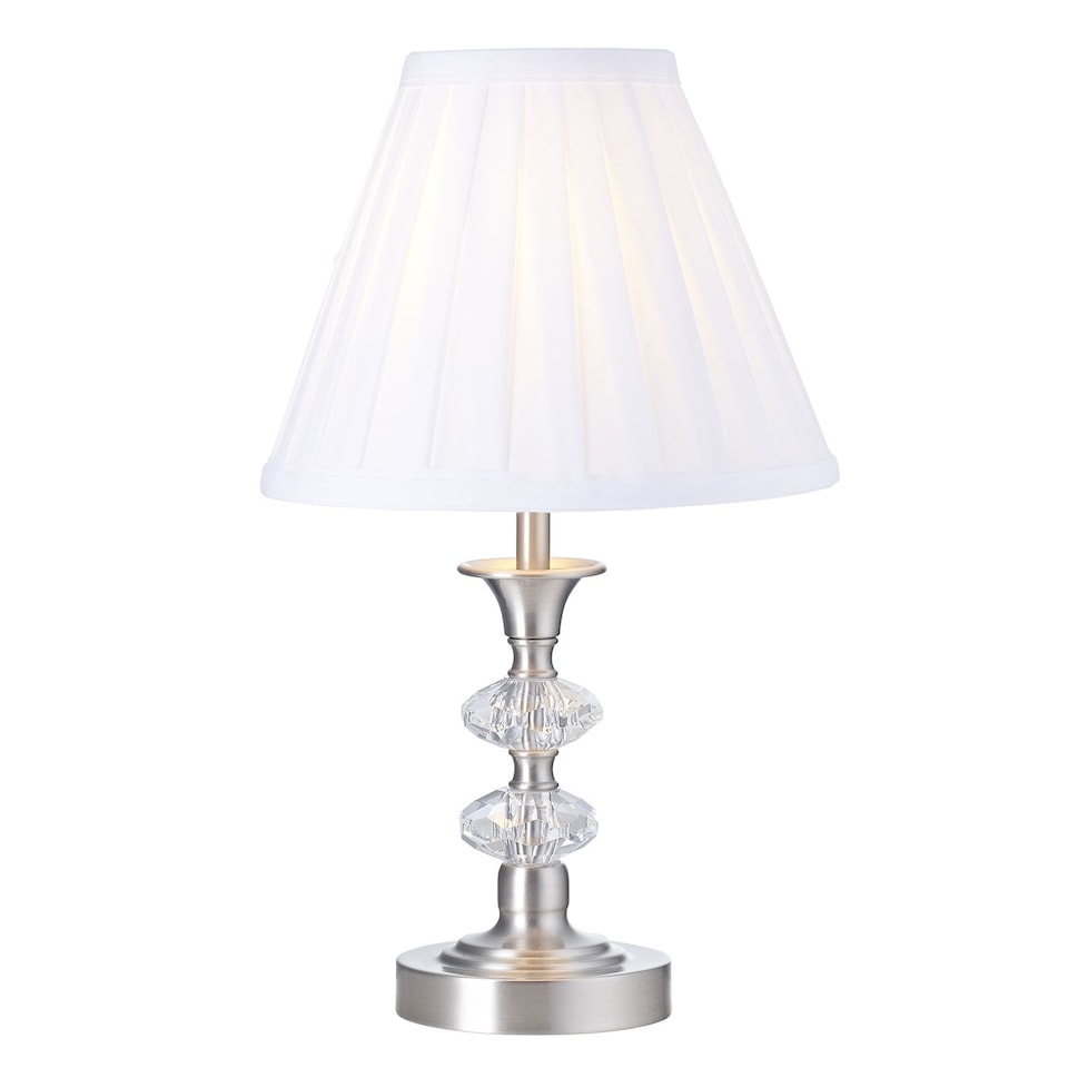 image 1 of Contemporary Satin Nickel Power Saving and Eco Friendly LED Touch Table Lamp | Silver | Satin Nickel | 1