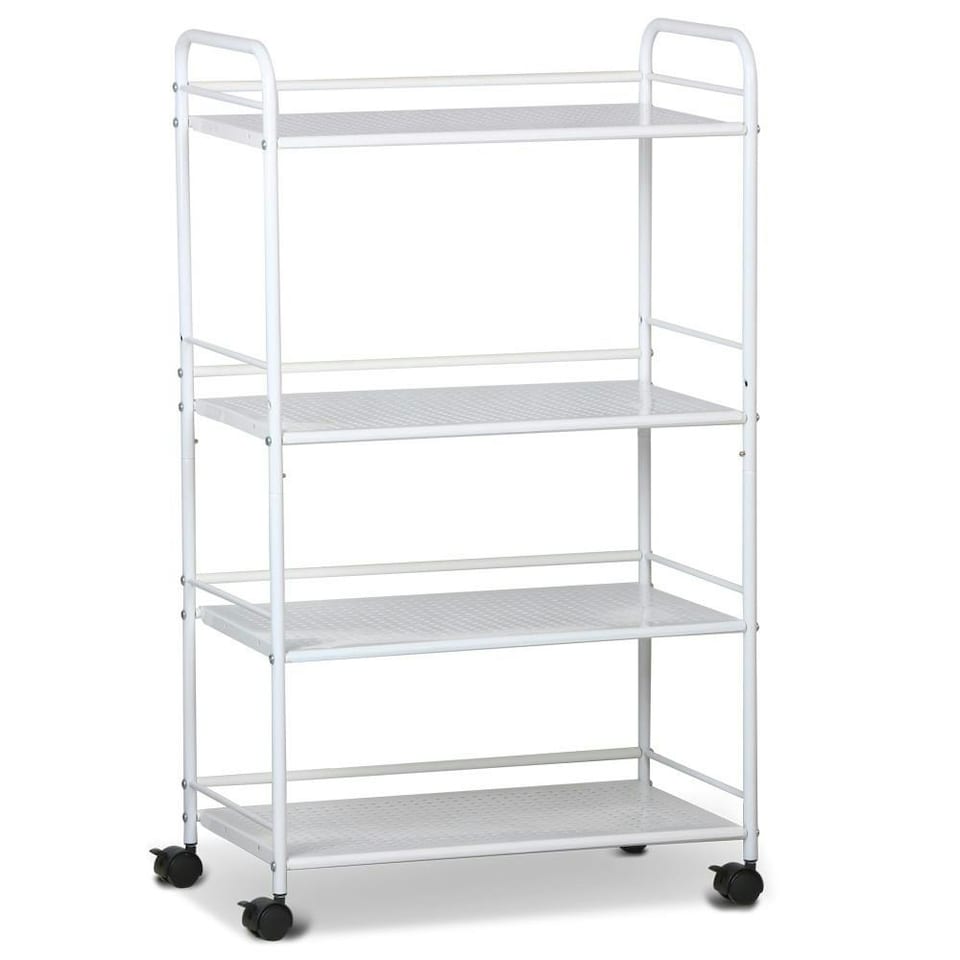 image 1 of Yaheetech 4 Shelf Large Salon Beauty Trolley Cart White