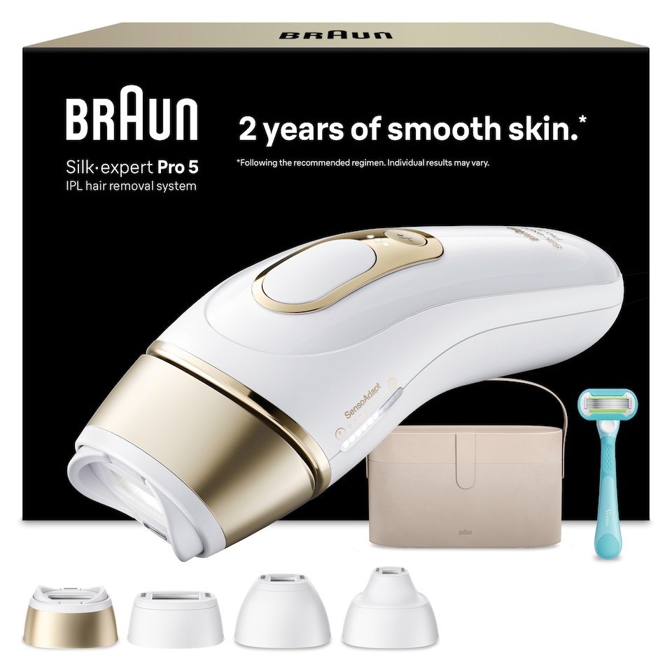 image 1 of Braun IPL Silk·expert Pro 5, At Home Hair Removal, 4 Attachment Heads, PL5441